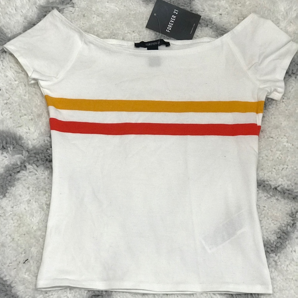 Crop Top with Gold/Orange Stripe